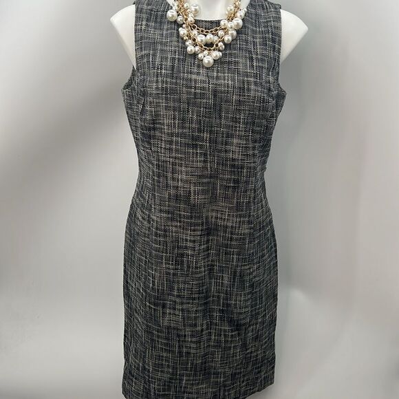 Talbots black white cotton sleeveless dress size 12P - Picture 1 of 9
